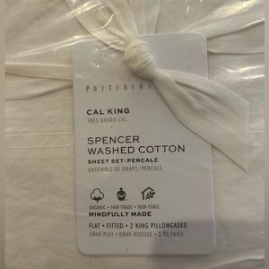 Pottery Barn Organic Cal King Sheet Set NWT